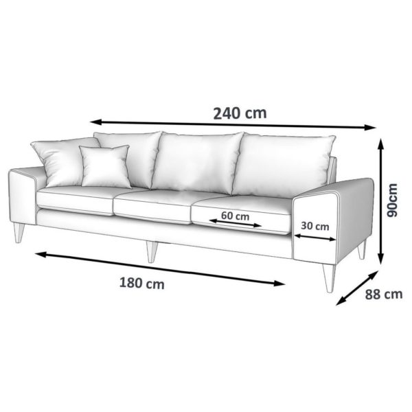 Galaxy Design Quartz 3 Seater Sofa Design Purple