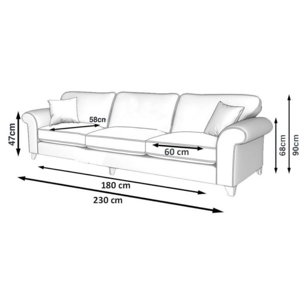 Galaxy Design Angelic 3 Seater Sofa Wood Base Mint