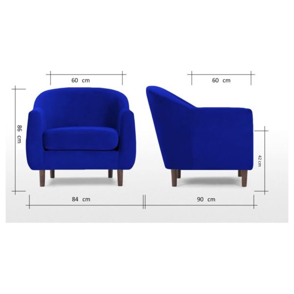 Galaxy Design Tubby Series Single Seat Sofa Blue