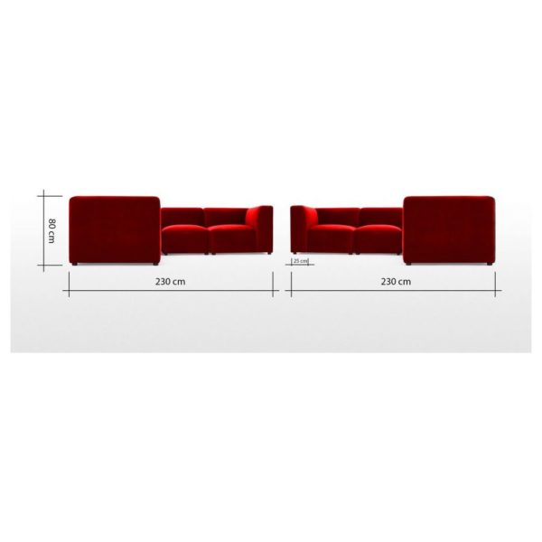 Galaxy Design Juno Corner Sofa Seats Red