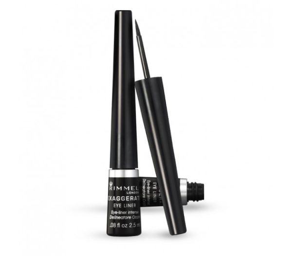 Rimmel London 65001 Exaggerate Liquid Eyeliner Black A Black Shade with A glossy Finish Rimmel London 65001 Exaggerate Liquid Eyeliner Black A Black Shade with A glossy Finish