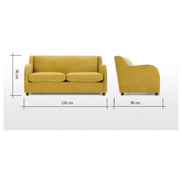 Galaxy Design Helena 2 Seater Sofa Goldish Yellow
