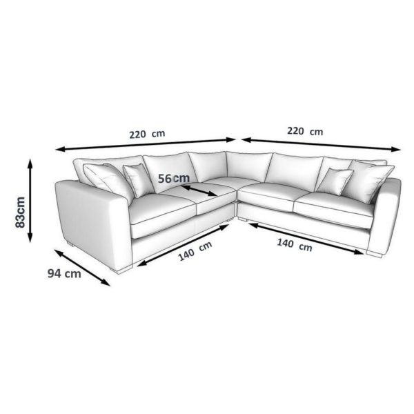 Galaxy Design Dillon 5 Seater Corner Sofa Mint