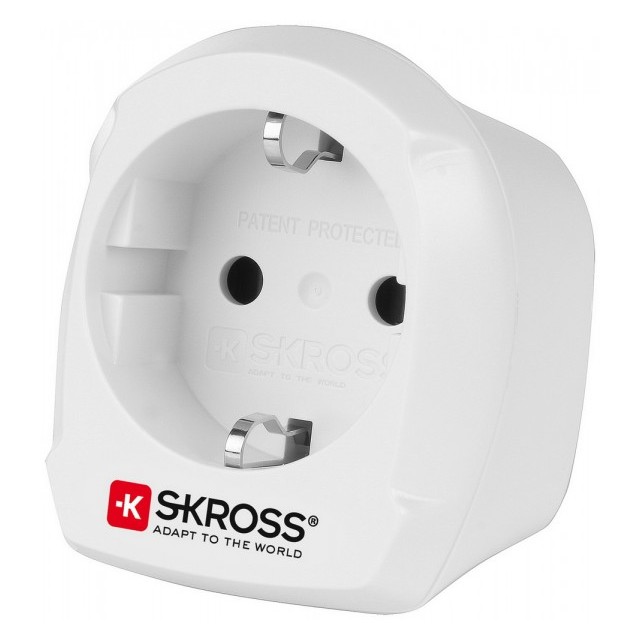 Skross 1500230 EUR To UK Travel Adaptor White
