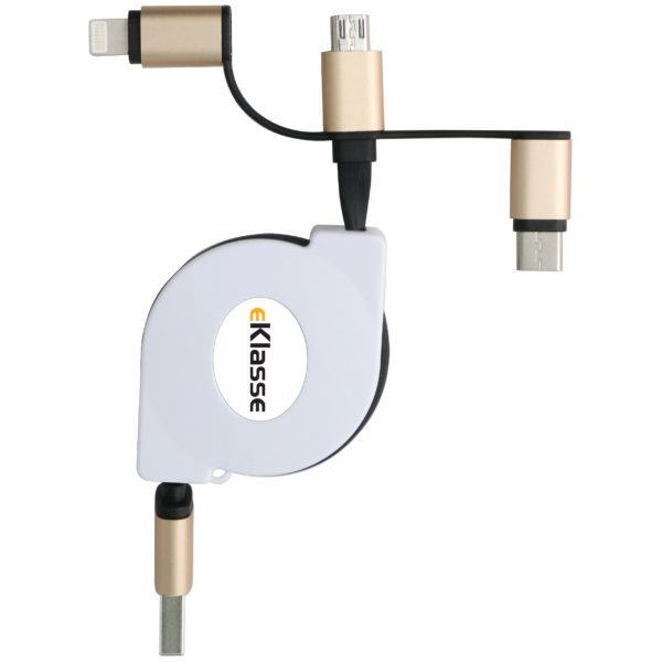 Eklasse USB Retractable 3IN1 Cable 1m - EK3IN103FT Eklasse USB Retractable 3IN1 Cable 1m - EK3IN103FT