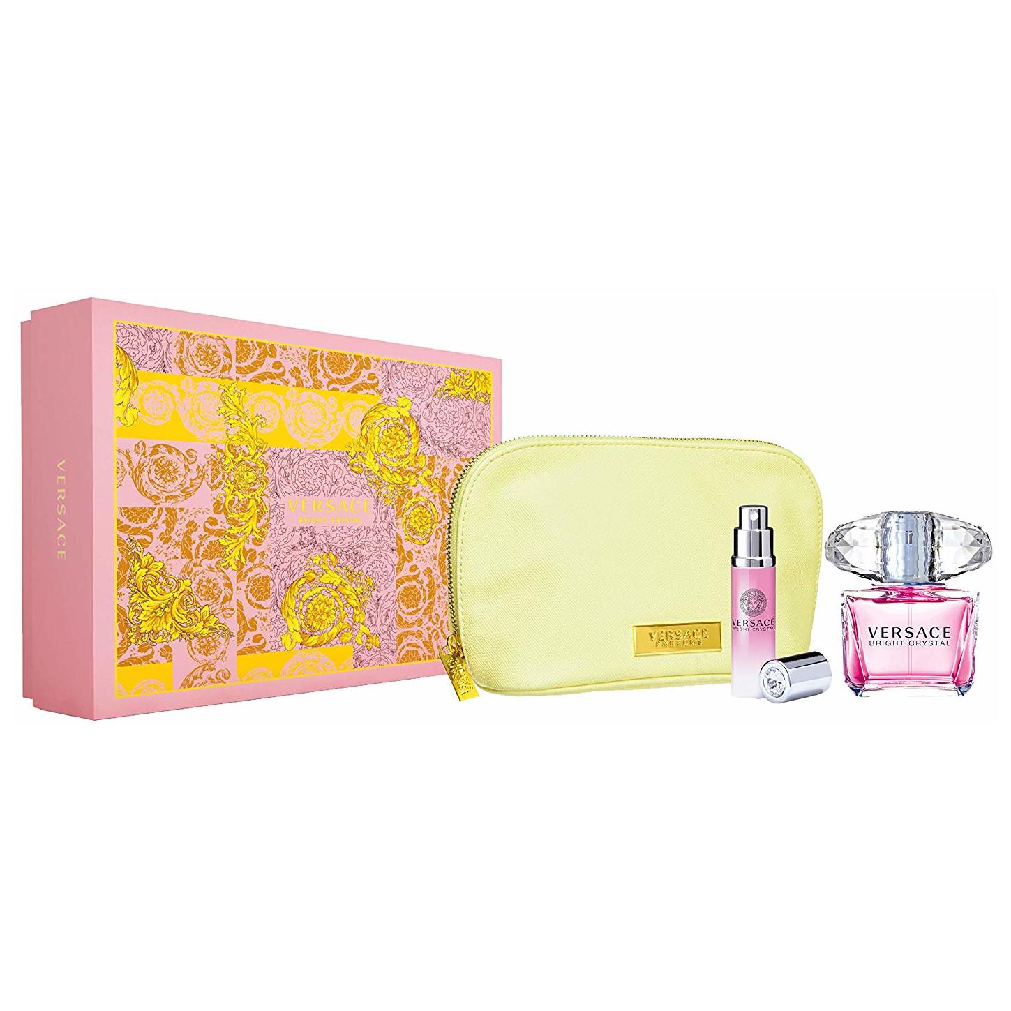 Versace Bright Crystal Gift Set For Women (Bright Crystal 90ml EDT + Bright Crystal 10ml EDT + Bag)