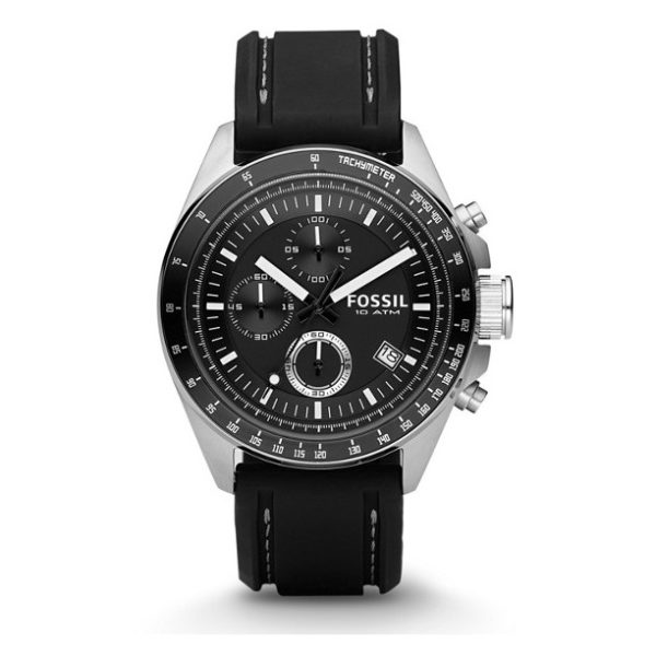 Buy Fossil CH2573 Decker Chronograph Black Silicone Watch Price