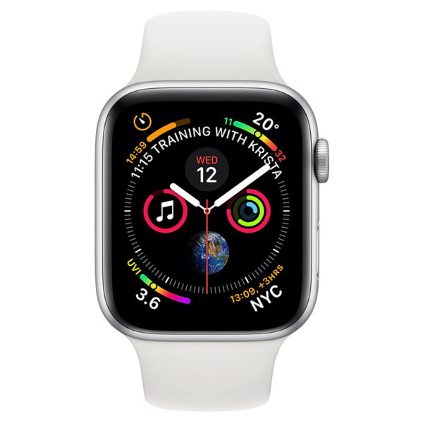 Apple Apple Watch Series 4 GPS 44mm Silver Aluminium Case With White Sport Band Apple Apple Watch Series 4 GPS 44mm Silver Aluminium Case With White Sport Band