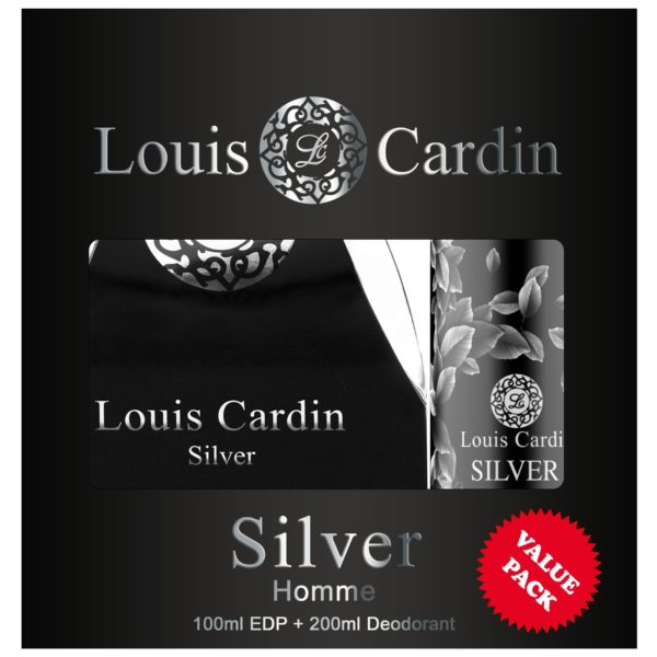 Louis Cardin Silver Gift Set For Men (Louis Cardin Silver 100ml EDP + Louis Cardin Silver 200ml Deodorant) Louis Cardin Silver Gift Set For Men (Louis Cardin Silver 100ml EDP + Louis Cardin Silver 200ml Deodorant)