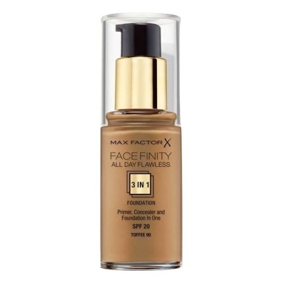 Max Factor Facefinity All Day Flawless Liquid Foundation 3in1 090 Toffee 30ml Max Factor Facefinity All Day Flawless Liquid Foundation 3in1 090 Toffee 30ml