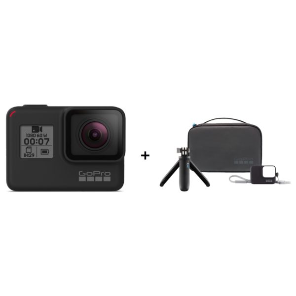 GoPro HERO7 Black Action Camera + Travel Kit (Shorty + Bag + Sleeve) GoPro HERO7 Black Action Camera + Travel Kit (Shorty + Bag + Sleeve)