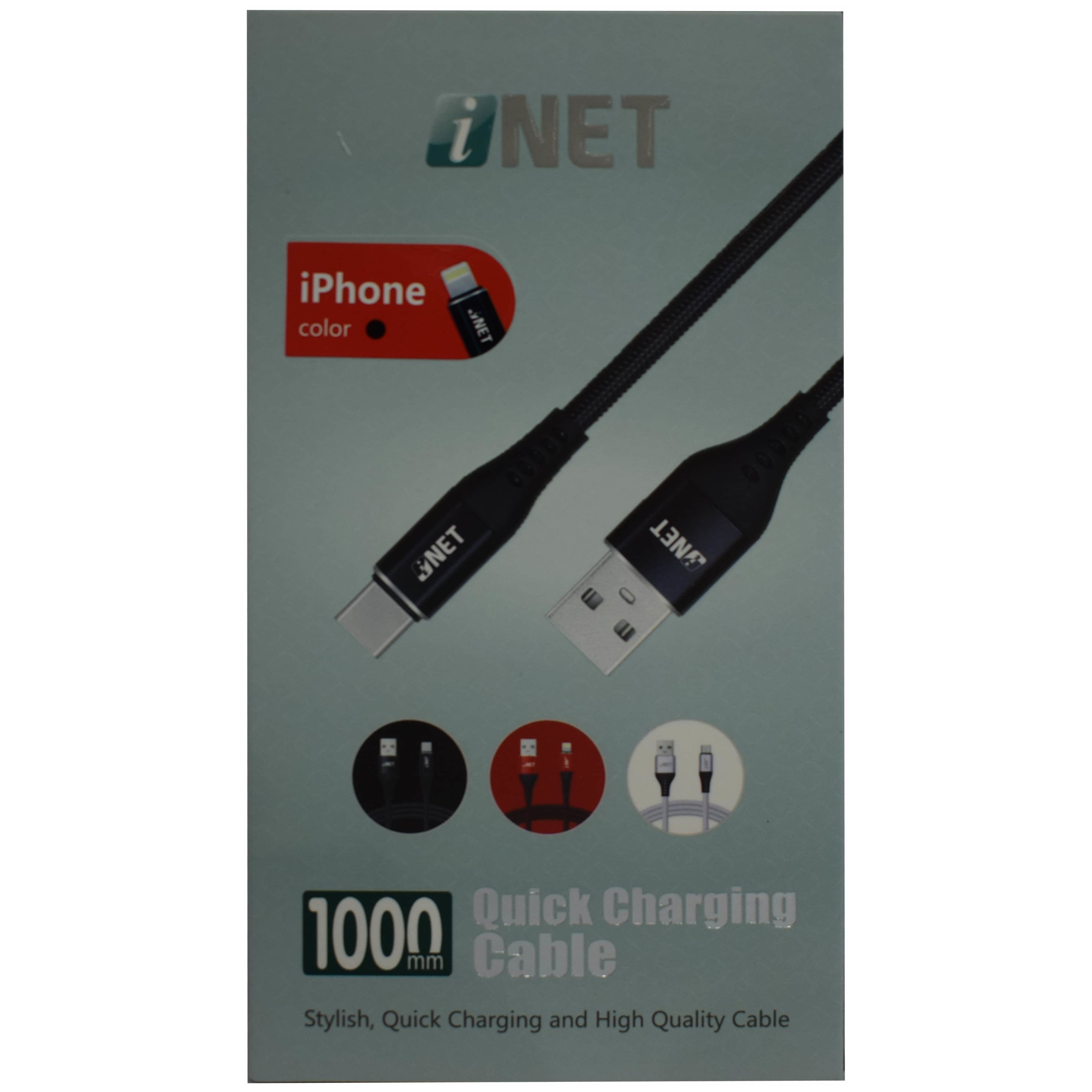 Inet Lightning Cable 1m – Black