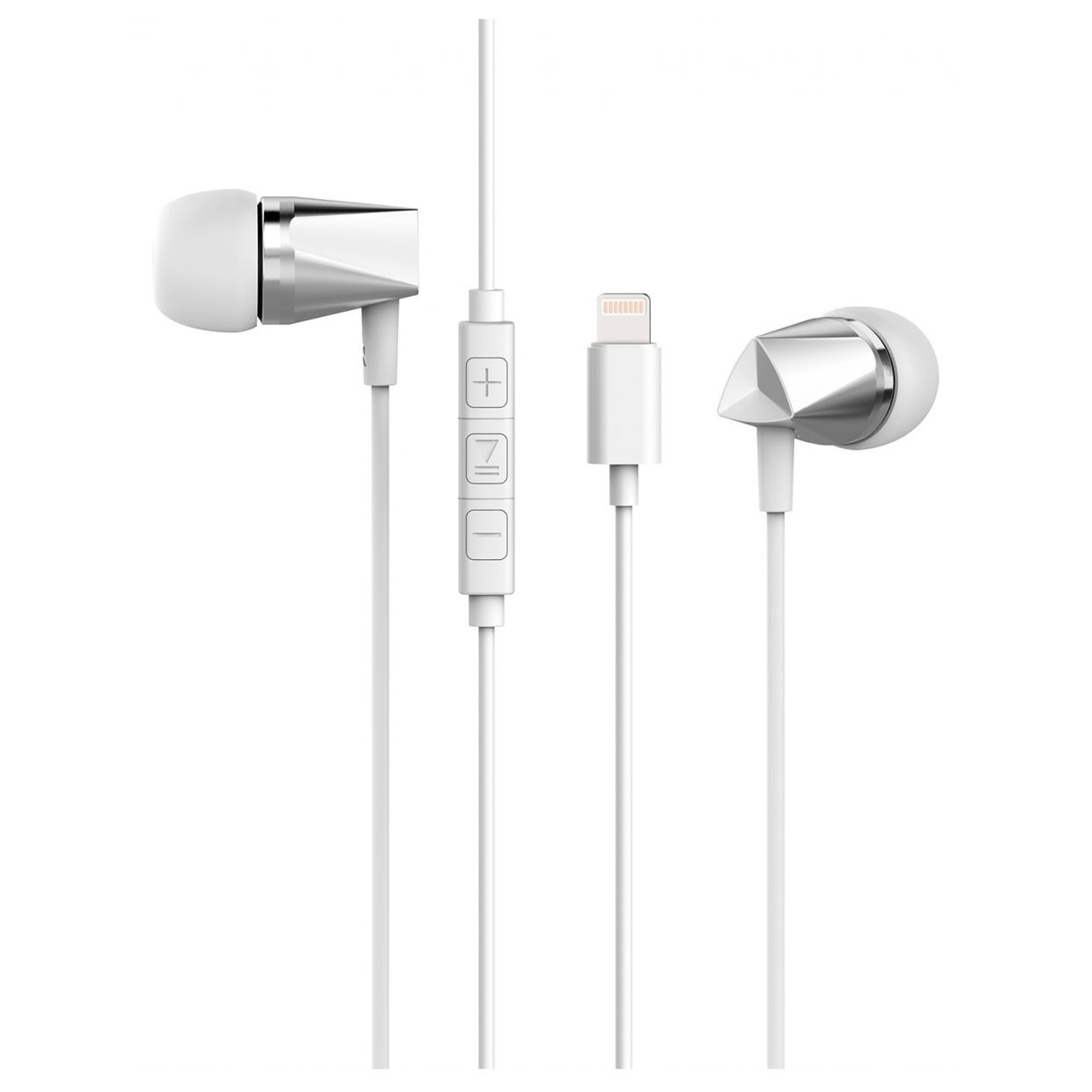 Xcell In Ear Headset With Lightning Port – Silver/White