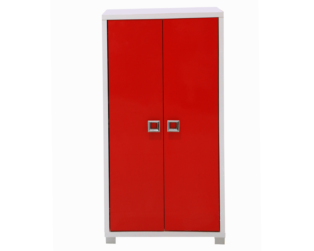 Sheeny Shoe Cabinet-Red & White