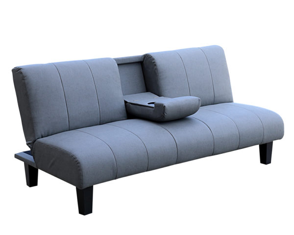 Laze 3 Seater Sofa Bed Grey With Cup Holder Laze 3 Seater Sofa Bed Grey With Cup Holder