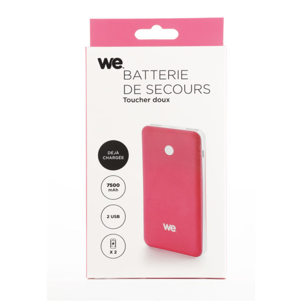 We Power Bank 7500mAh - Fushia/White We Power Bank 7500mAh - Fushia/White