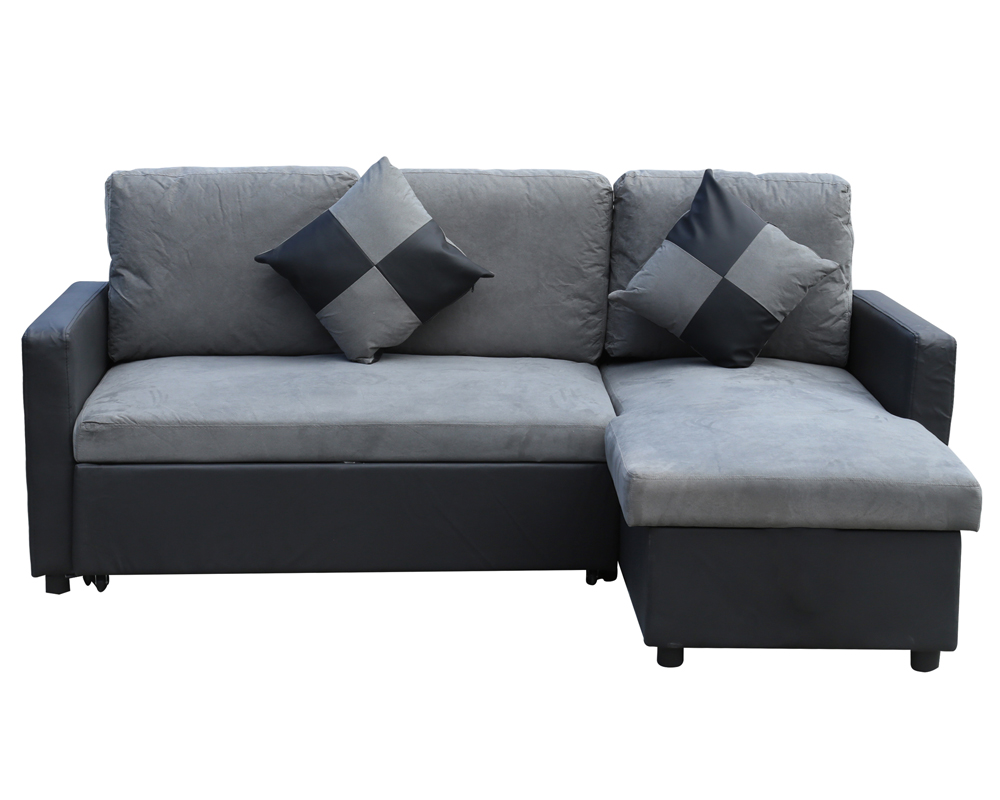 Capri Corner Sofa W Pull Out Sofabed & Storage Grey