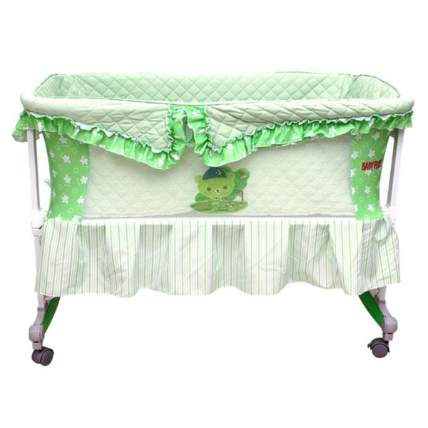 Buy Baby Plus Baby Crib With Retractable Hood Bp6597 Green Price
