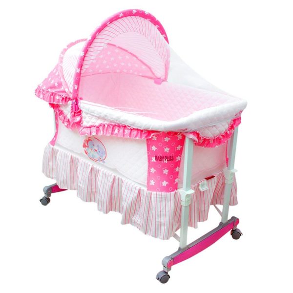 Buy Baby Plus Baby Crib With Retractable Hood Bp6597 Pink Price