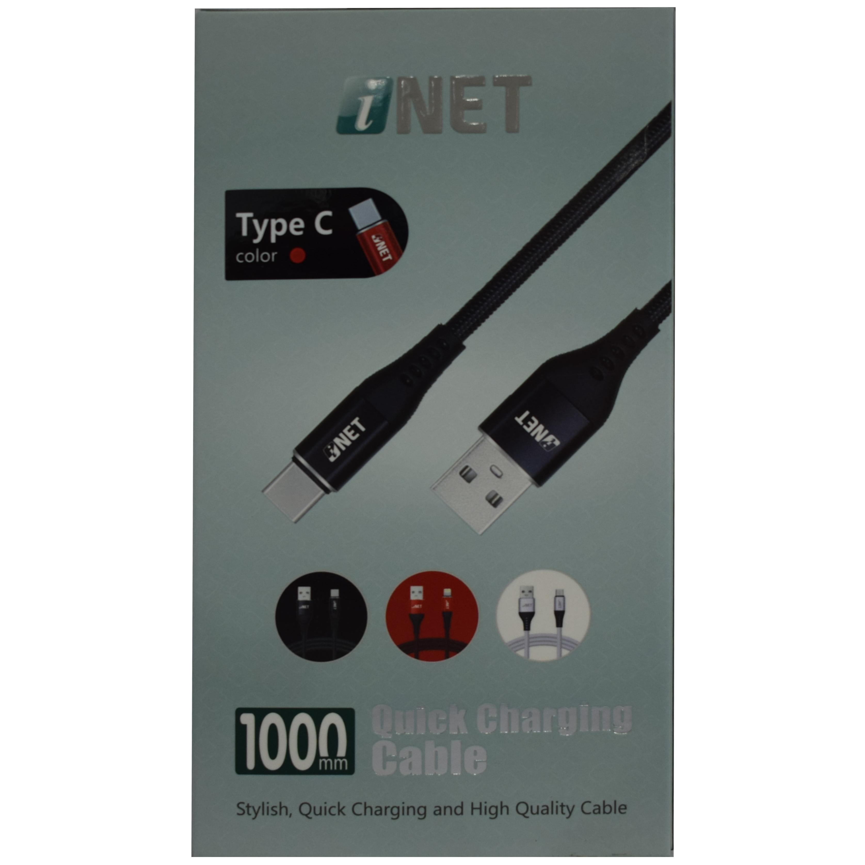 Inet USB To Type C Cable 1m – Red