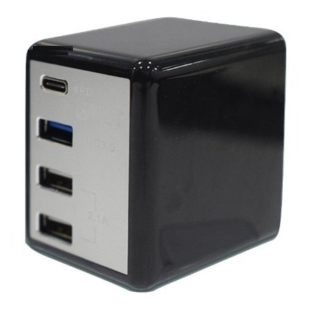 Inet 4 Port Quick Wall Charger – Black