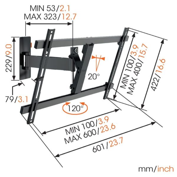 Vogels Rotatable TV Wall Mount 40-65inch Black WALL3325 Vogels Rotatable TV Wall Mount 40-65inch Black WALL3325