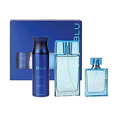 Ajmal Blu Gift Set For Men (BLU 90ml Cologne + BLU 200ml Deodorant + BLU Spray 90ml EDP) Ajmal Blu Gift Set For Men (BLU 90ml Cologne + BLU 200ml Deodorant + BLU Spray 90ml EDP)