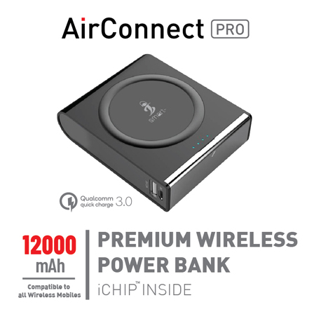 Smart Air Connect Pro Wireless Charger 12000mAh - Black Smart Air Connect Pro Wireless Charger 12000mAh - Black