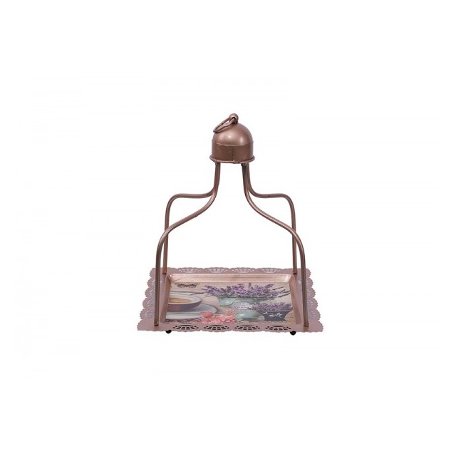 Shamira Tea & Gava Tray With Handle 29X29X35 cm Anti/Gold
