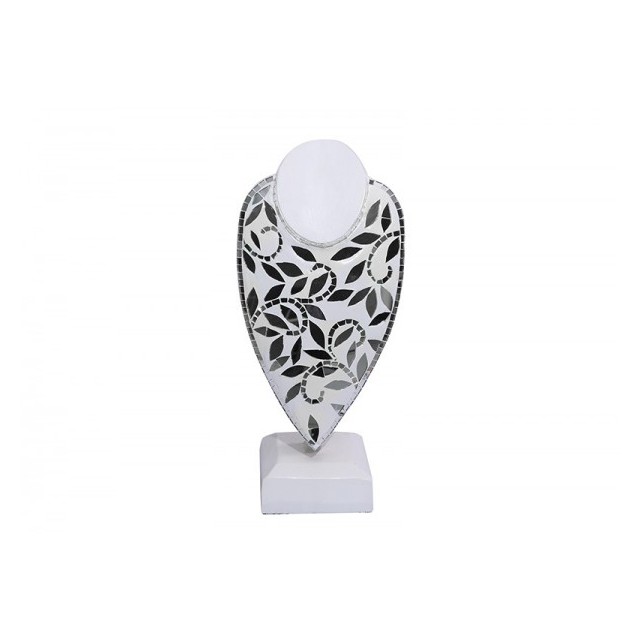 Neclace Flower Mosaic Capiz 20X10X40 cm White