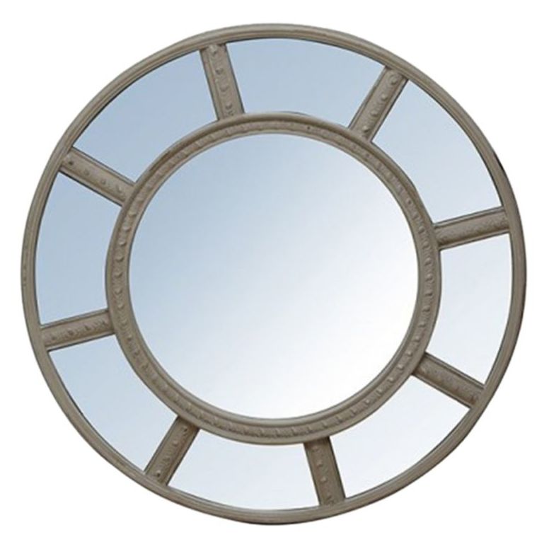 Round Wall Mirror 95X95X4.4 cm Taupe