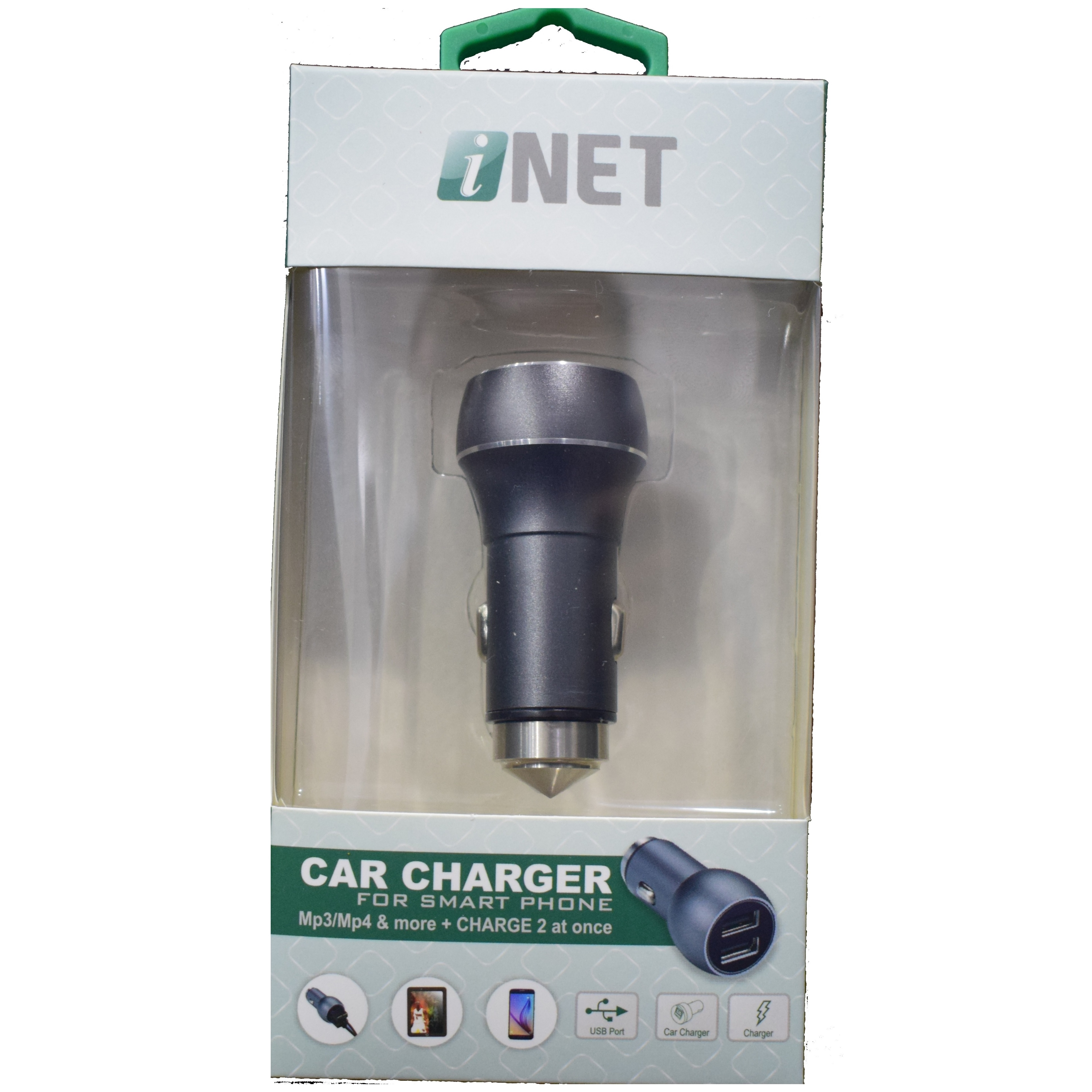 Inet Car Charger Grey