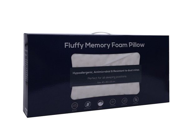 Fluffy Memory Foam Pillow 500g Pillow 40x83x12cm White Fluffy Memory Foam Pillow 500g Pillow 40x83x12cm White