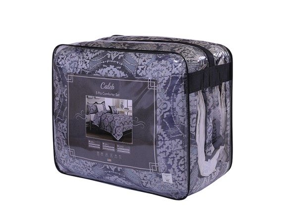 Caleb Comforter Set 5pcs 260x260cm Blue Caleb Comforter Set 5pcs 260x260cm Blue