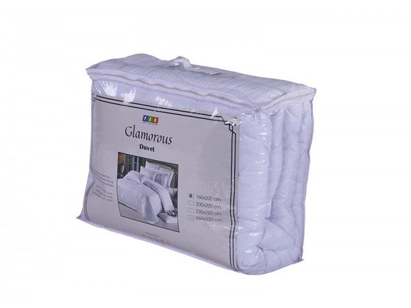 Glamorous Microfiber Duvet 160x200cm White Glamorous Microfiber Duvet 160x200cm White