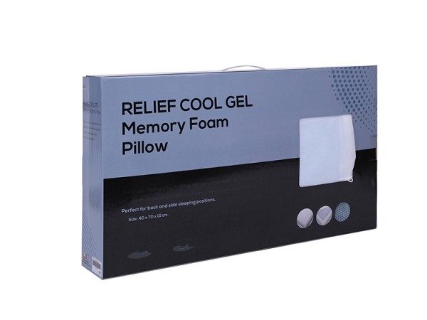 Relief Cool Gel Memory Foam Pillow 40x70x12cm White Relief Cool Gel Memory Foam Pillow 40x70x12cm White