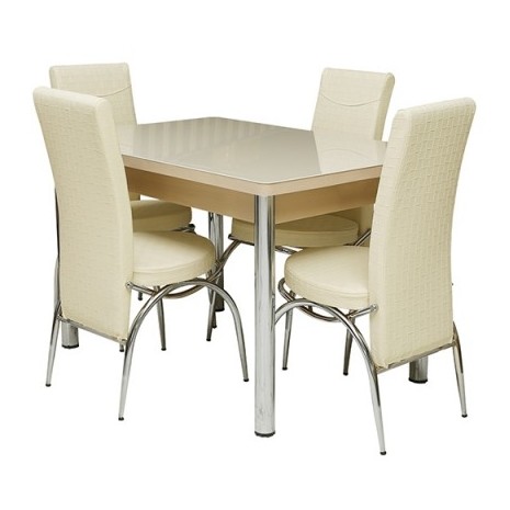 Pan Emirates Aeiland Dining Set (1+4) Cream Pan Emirates Aeiland Dining Set (1+4) Cream