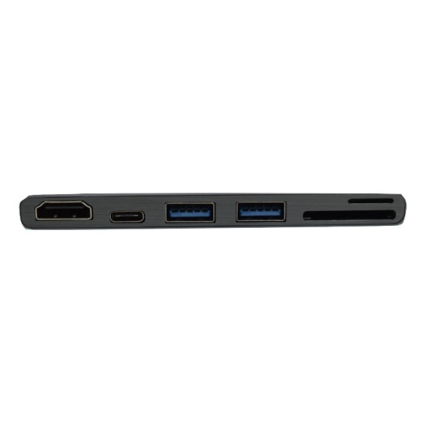 Inet 6 in 1 Type C USB Hub With Card Reader – Grey
