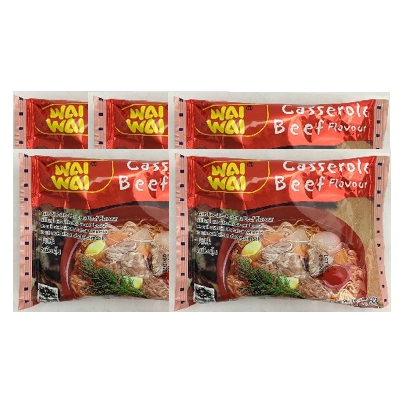 Wai Wai Casserole Beef Flavour Instant Noodles 60g x 5 Packs