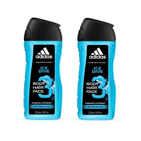 Adidas Ice Dive Shower Gel 250ml Pack 0f 2 Adidas Ice Dive Shower Gel 250ml Pack 0f 2