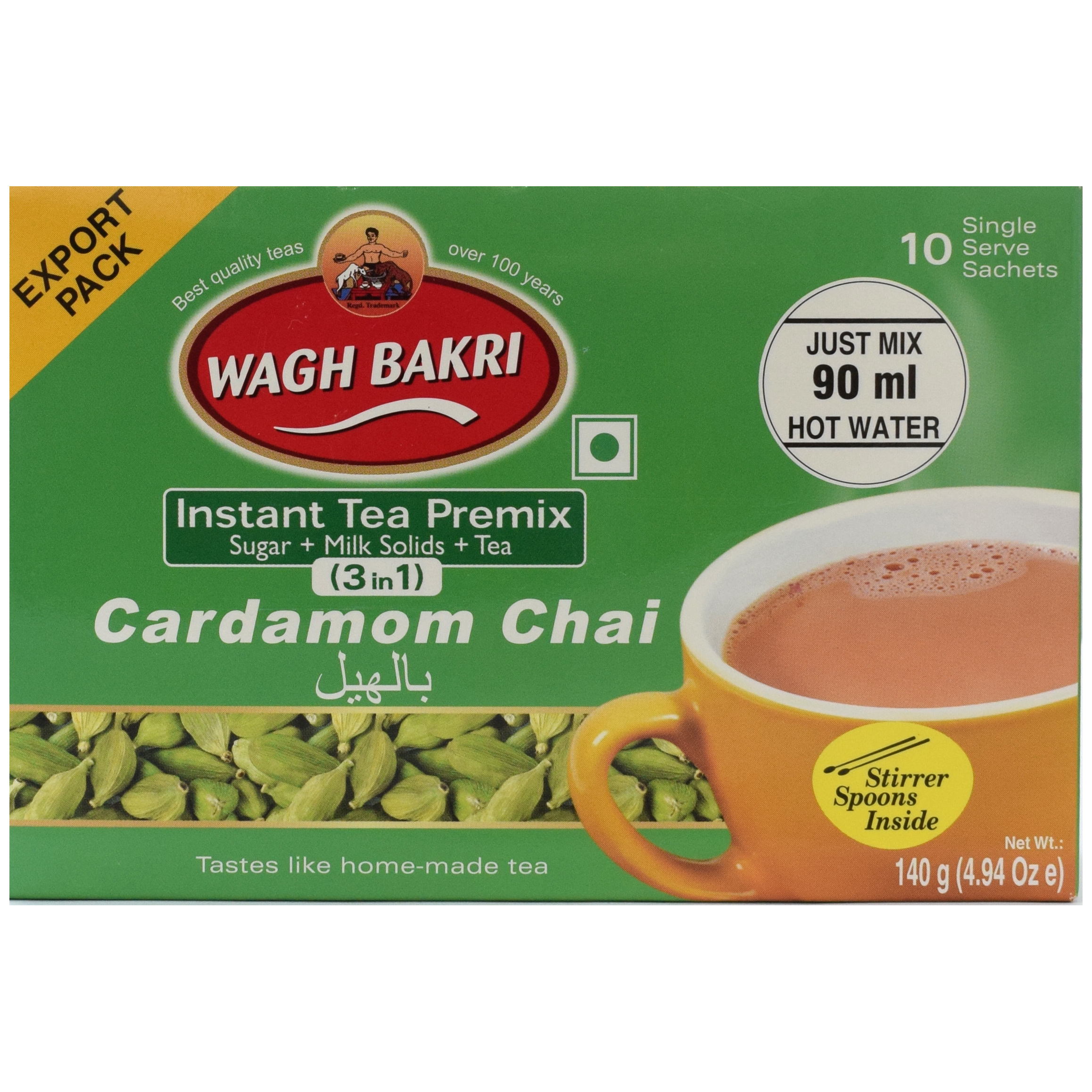 Wagh Bakri Instant Tea Premix 3 In 1 Cardamom Chai 140g