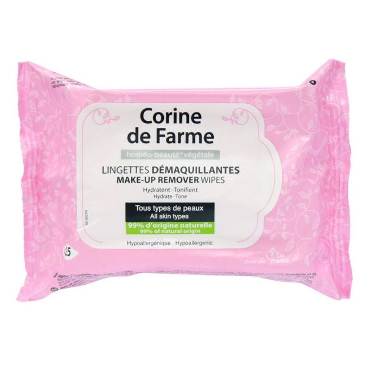 Corine De Farme Make Up Remover All Skin Types 25 Wipes
