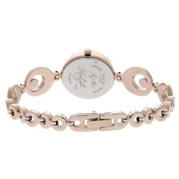 titan mother of pearl dial analog watch for women