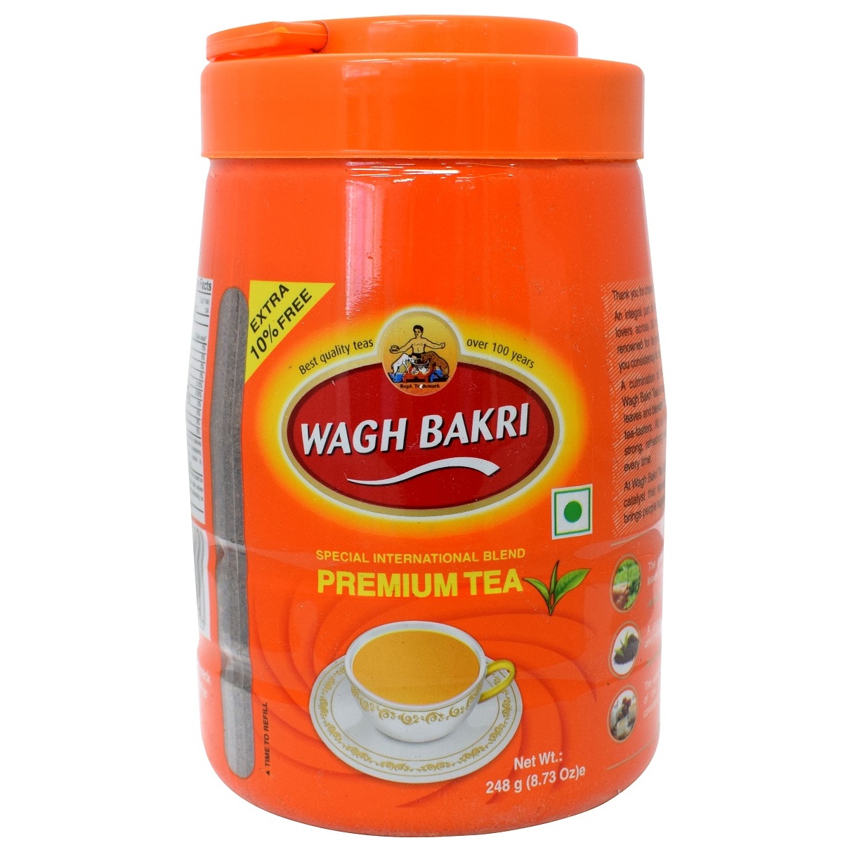 Wagh Bakri Premium Tea 225g Pet Jar 10% Extra Free 248g