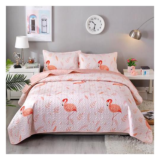 Deals For Less King Size Summer Blanket Peach Flamingo Design