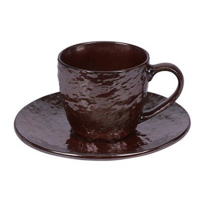 Pan Emirates Copper S/6 220CC Cup&Saucer Metallic Glaze Pan Emirates Copper S/6 220CC Cup&Saucer Metallic Glaze