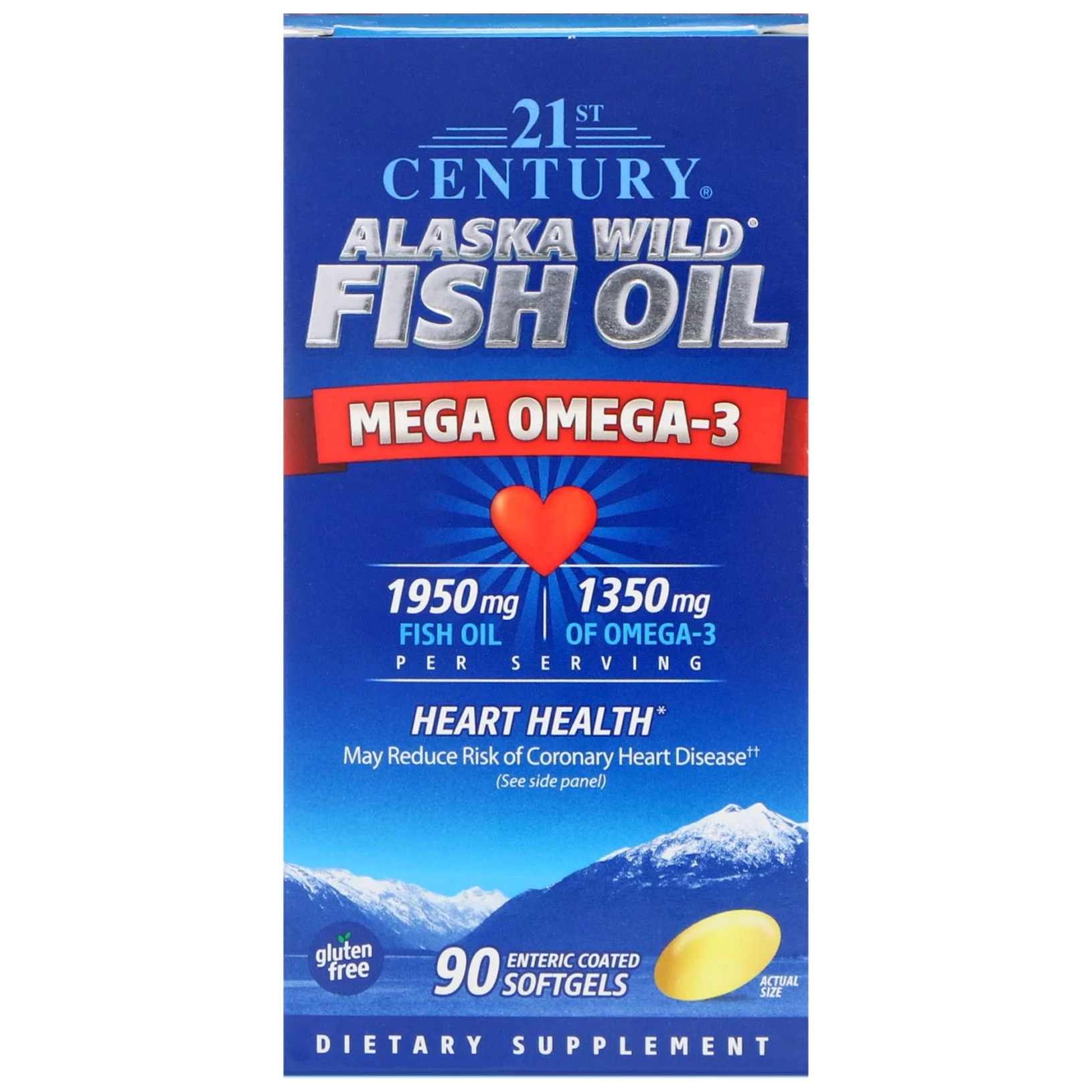 21st Century Alaska Wild Fish Oil Mega Omega 3 Softgel 90’S