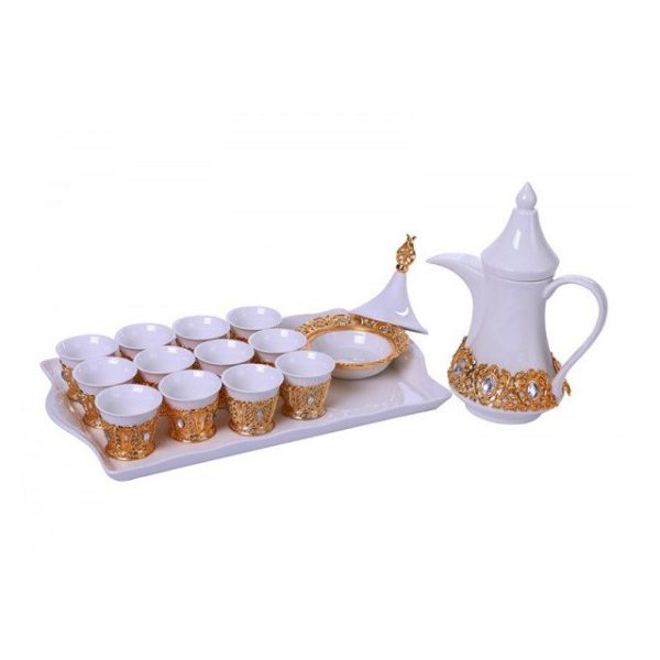 Pan Emirates Ladylyn Tea Set W/Fruit Pot Gold Pan Emirates Ladylyn Tea Set W/Fruit Pot Gold
