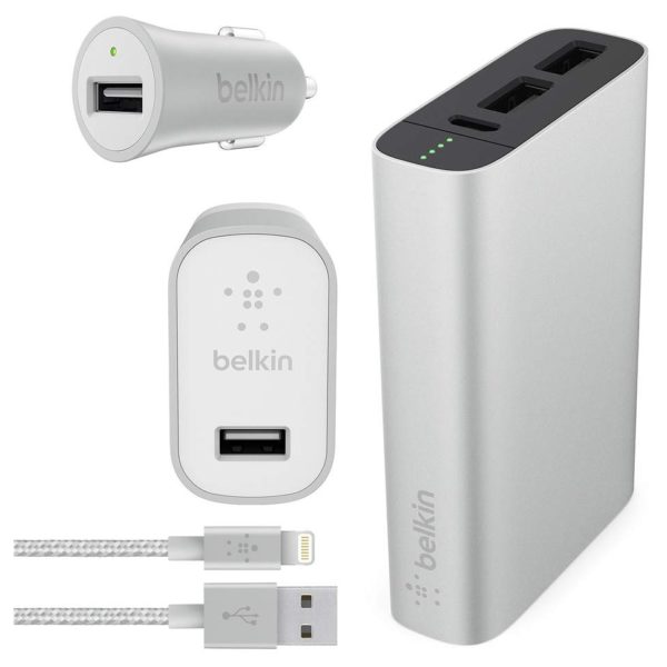 Belkin Lightning Charging Kit with Power Bank 6600mAh Silver Belkin Lightning Charging Kit with Power Bank 6600mAh Silver