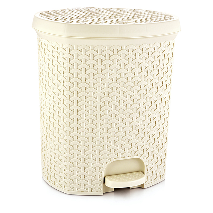 Rattan Pedal Dustbin 21 Litres Ivory